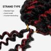 20 Inch AU-THEN-TIC Deep Twist Crochet Hair Braids KANEKALON fiber Deep Wave Crochet Braid Hair Synthetic Extensions (20 Inch (Pack of 6), P1B/BG-Piano Off Black and Burgundy) view 4