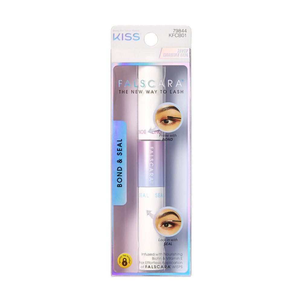 KISS Falscara DIY Eyelash Extension Bond & Seal Infused with Biotin & Vitamin E  Strong Gentle Comfortable Lash Adhesive for All Day Wear For Use With Falscara Lash Wisps, Remover, and Applicator
