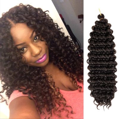 20 Inch AU-THEN-TIC Deep Twist Crochet Hair Braids KANEKALON fiber Deep Wave Crochet Braid Hair Synthetic Extensions (20 Inch (Pack of 6), 2-Dark Brown)