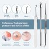 MENOLY Pimple Popper Tool Kit 10 Pcs Blackhead Remover Tool Zit Popper for Blemish, Pimple Comedone Extractor Acne Tool for Blackheads, Acnes, Whiteheads Nose Face with Leather Bag view 4
