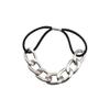10 Pcs Modern Gold Chain Hair Tie with Dubble strands Elastic Hair Accessories Hair Ropes Fashion Headbands Ponytail Holders Hair Rings Hairband for Girl Lady Color Random (Silver) view 2