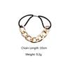 10 Pcs Modern Gold Chain Hair Tie with Dubble strands Elastic Hair Accessories Hair Ropes Fashion Headbands Ponytail Holders Hair Rings Hairband for Girl Lady Color Random (Silver) view 3