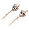 2 Pcs Crystal Hair Pins Rhinestone Hair Clips Alloy Bobby Pins Side Clip Hair Barrettes Hair Styling Clips for Women Lady (White) view 1
