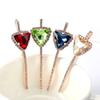 2 Pcs Crystal Hair Pins Rhinestone Hair Clips Alloy Bobby Pins Side Clip Hair Barrettes Hair Styling Clips for Women Lady (White) view 2