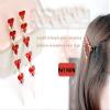 2PCS Rhinestone Alloy Bobby Pins Side Clip Crystal Hairpin Hair Clip Barrettes Hair Accessories for Women Lady (Red) view 4