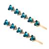 2PCS Rhinestone Alloy Bobby Pins Side Clip Crystal Hairpin Hair Clip Barrettes Hair Accessories for Women Lady (Blue) view 1