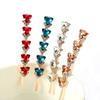 2PCS Rhinestone Alloy Bobby Pins Side Clip Crystal Hairpin Hair Clip Barrettes Hair Accessories for Women Lady (Blue) view 3