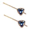 2 Pcs Crystal Hair Pins Rhinestone Hair Clips Alloy Bobby Pins Side Clip Hair Barrettes Hair Styling Clips for Women Lady (Blue) view 1