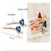 2 Pcs Crystal Hair Pins Rhinestone Hair Clips Alloy Bobby Pins Side Clip Hair Barrettes Hair Styling Clips for Women Lady (Blue) view 4