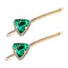 2 Pcs Crystal Hair Pins Rhinestone Hair Clips Alloy Bobby Pins Side Clip Hair Barrettes Hair Styling Clips for Women Lady (Green) view 1