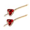 2 Pcs Crystal Hair Pins Rhinestone Hair Clips Alloy Bobby Pins Side Clip Hair Barrettes Hair Styling Clips for Women Lady (Red) view 1