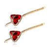 2 Pcs Crystal Hair Pins Rhinestone Hair Clips Alloy Bobby Pins Side Clip Hair Barrettes Hair Styling Clips for Women Lady (Red) view 2