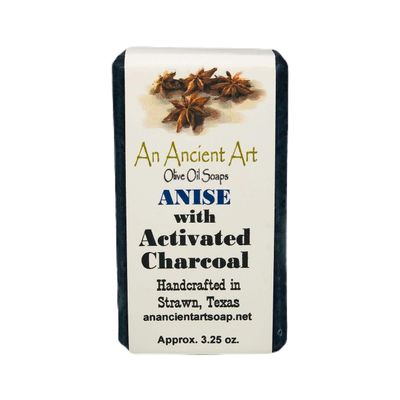 Ancient Art Soap 3.25oz All Natural Handcrafted Olive Oil Soap Bar (Anise with Activated Charcoal)