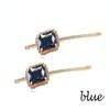 2PCS Crystal Hair Pins Rhinestone Hair Clips Bobby Pins Hair Barrettes for Women Ladies Girls (Blue) view 2