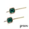 2PCS Crystal Hair Pins Rhinestone Hair Clips Bobby Pins Hair Barrettes for Women Ladies Girls (Green) view 2
