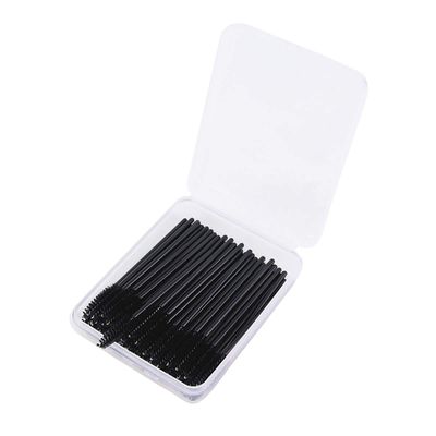 50 Pcs Disposable Eyelash Mascara Brushes with Case, Cozylkx Wands Applicator Makeup Brush Makeup Kits, Black