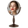 OVENTE 8'' Tabletop Makeup Mirror with 1X/7X Magnification, 360 Swivel Design and Double-Sided Free-Standing Vanity Mirror Perfect for Dresser, Bedroom and Office Desk, Antique Bronze MNLAT80ABZ1X7X view 1