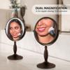 OVENTE 8'' Tabletop Makeup Mirror with 1X/7X Magnification, 360 Swivel Design and Double-Sided Free-Standing Vanity Mirror Perfect for Dresser, Bedroom and Office Desk, Antique Bronze MNLAT80ABZ1X7X view 2