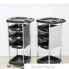 Salon Hairdressing Hairdresser Beauty Storage Trolley on Wheels, Plastic Roller Tool Cart view 2