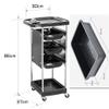 Salon Hairdressing Hairdresser Beauty Storage Trolley on Wheels, Plastic Roller Tool Cart view 4