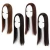Yanamy 22" Emulational Synthetic Hair Toppers with Natural Middle Parting Clips in Wiglet Topper for Women, Black view 1