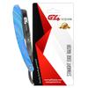 G4 Vision Stainless Steel Straight Edge Barber Shaving Razor with Blade for Close Shaving Men Folding Replaceable Blades (Blue Rainbow) view 1