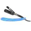 G4 Vision Stainless Steel Straight Edge Barber Shaving Razor with Blade for Close Shaving Men Folding Replaceable Blades (Blue Rainbow) view 4