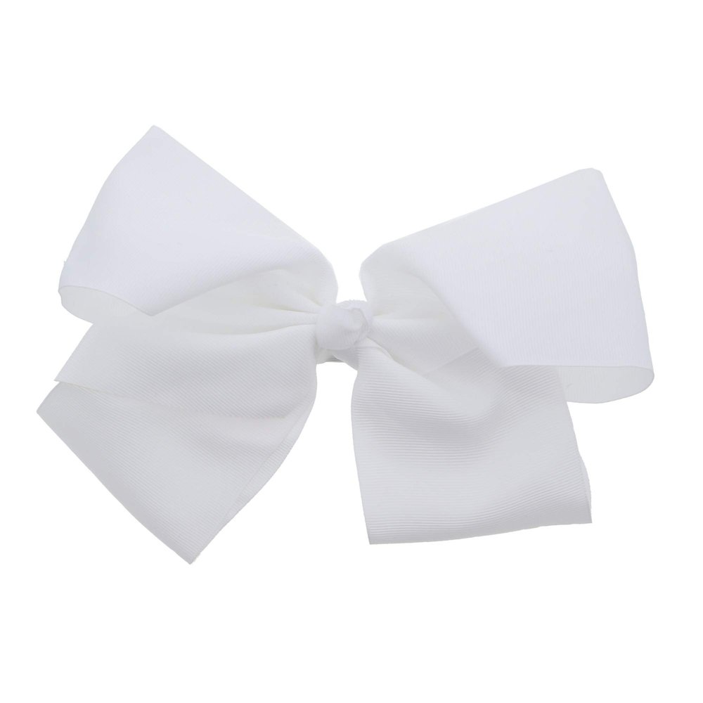 8 Inch Grosgrain Bow for Women and Girls-White