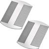 Boao 2 Pcs Metal Hair Combs for Women Men Stainless Steel Beard Mustache Comb Credit Card Size Lice Wallet Pocket Fine Cutting Teasing Barber Hair Styling Dandruff Remove Dreadlock(Silver) view 1
