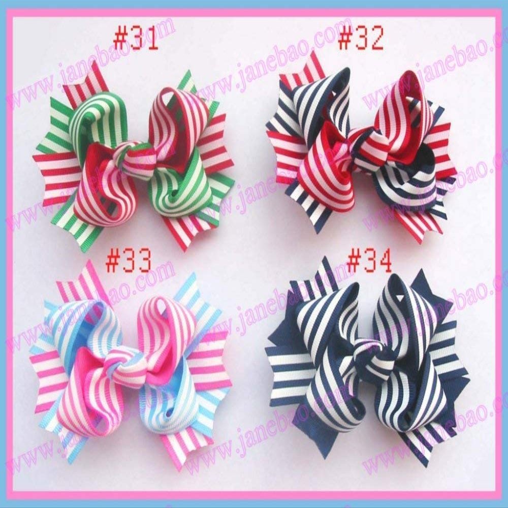 Utini 500pcs 3.5 inches Two Tone Boutique Hair Bows Hair Clips Girl Hair Bows Girl Hair Accessories