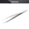 Utoolmart ST-12 Stainless Steel Micro-magnetic Pointed Tip Tweezer Silver Tone with Card Bag 1 pcs view 3