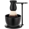 Amazing Men's Wet Shaving Kit - Mysterious Black Shaving & Grooming Sets - Deluxe Heavyweight Shaving Brush Razor Stand with Stainless Steel Soap Bowl and Friendly Brush view 1