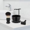 Amazing Men's Wet Shaving Kit - Mysterious Black Shaving & Grooming Sets - Deluxe Heavyweight Shaving Brush Razor Stand with Stainless Steel Soap Bowl and Friendly Brush view 2