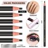 12 Piece Black Colour Waterproof Eyebrows Pencil Tattoo Makeup And Microblading Supplies Kit-Permanent Eye Brow Liners In Waterproof Eyebrow Pencils Peel - Brow Pencil Set For Marking(12 Pcs) view 4