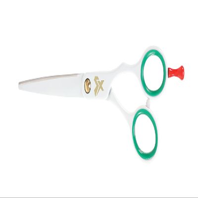 Cricket Shear Xpressions 5.75" Professional Hair Cutting Scissors - Barber Scissors, Japanese Stainless Steel for Stylists and Home Use, Ciao Bella, White, Green and Red