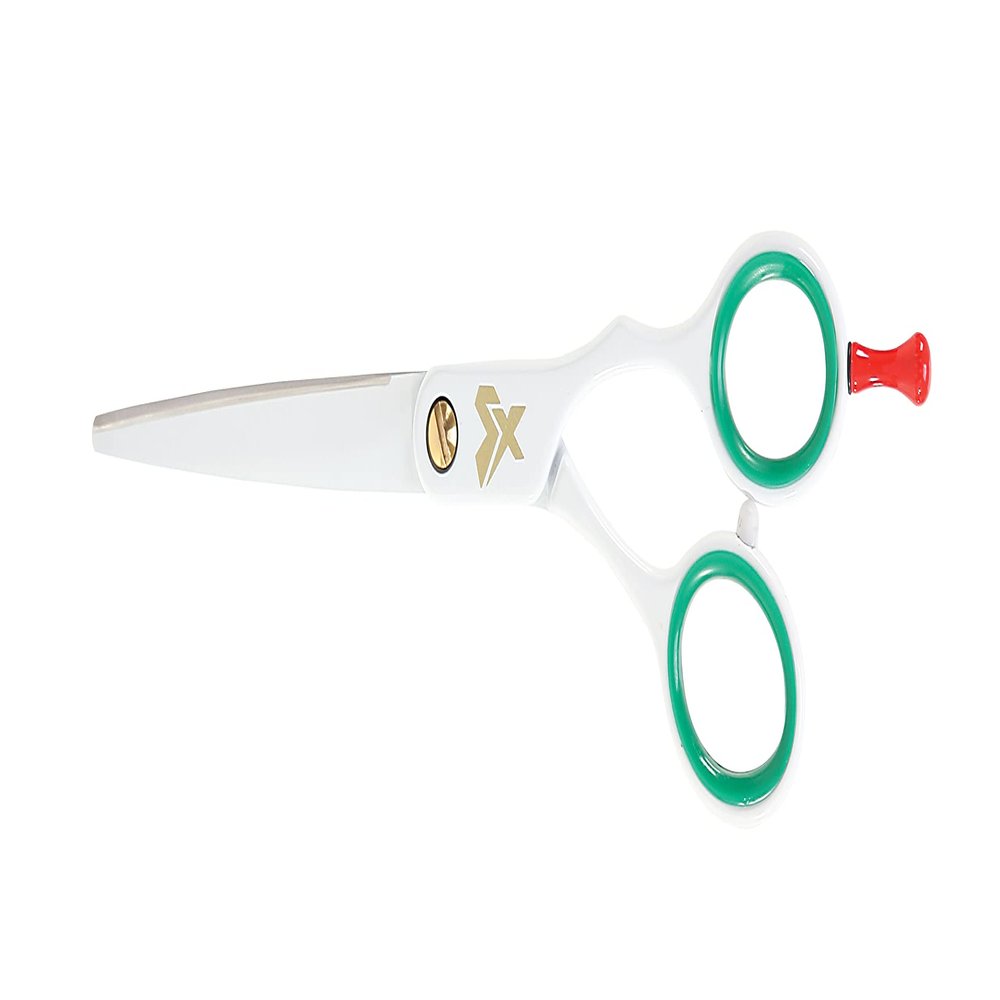 Cricket Shear Xpressions 5.75" Professional Hair Cutting Scissors - Barber Scissors, Japanese Stainless Steel for Stylists and Home Use, Ciao Bella, White, Green and Red