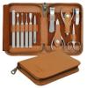 Cosmo Edge 11 in 1 Professional Stainless Steel Manicure Set Pedicure Set Professional Grooming Kit with Leather Travel Case and Gift Box view 2