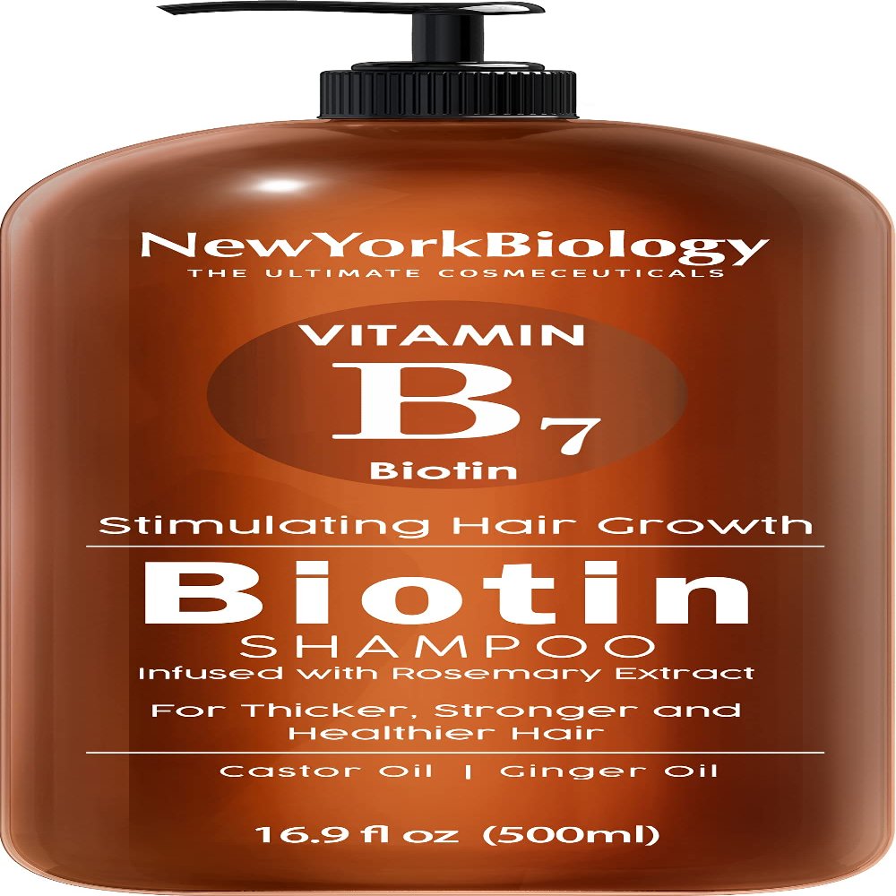 New York Biology Biotin Shampoo for Growth and Thinning Hair - Thickening Formula for Loss Treatment - For Men & Women - Anti Dandruff - 16.9 fl Oz