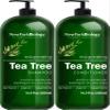 New York Biology Tea Tree Shampoo and Conditioner Set - Deep Cleanser - Relief for Dandruff and Dry Itchy Scalp - Therapeutic Grade - Helps Promote Hair Growth - 16.9 Fl Oz view 1