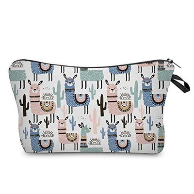 Cosmetic Bag for Women,EastDeals Adorable Roomy Makeup Bags Travel Waterproof Toiletry Bag Accessories Organizer Cactus Liama Gifts