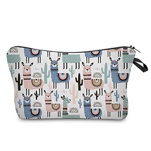 Cosmetic Bag for Women,EastDeals Adorable Roomy Makeup Bags Travel Waterproof Toiletry Bag Accessories Organizer Cactus Liama Gifts