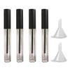 4 Pieces 5ml Clear Empty Eyeliner Tubes with Black Lid Refillable Eyelash Growth Liquid Bottle Plastic Eyeliner Vials Tube with Brush Eyelash Growth Oil Mascara Tube Come with 2 Mini Palstic Funnels view 1