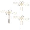 3pcs Wedding Pearl Hairpin Bridal Crystal Hairpin Bridal Pearl Wedding Crystal Side Comb Rhinestone Comb Bride Strands view 1