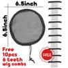 5 Pcs Hair Net for Making Afro Puff Drawstring Ponytail And Afro Hair Bun - Black Glueless Ponytail Wig Net with 10 Pcs Wig Combs - Adjustable Strap Afro Hair Bun Weaving Net For Women (L/Round) view 2