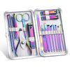 Rainbow Manicure Kits 18 Pcs Nail Clippers for Women Gift SFYDOM Women's Rainbow Leather Manicure Set (18-RainbowManicure Kits) view 1