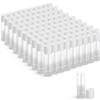 100 Sets Empty Lip Balm Tubes Bulk Round with Caps for DIY Lipstick Homemade, 3/16 OZ (5.5 ML), Clear, BPA Free, 100 Tubes and Caps view 1