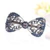2 Pcs Retro Rhinestones Crystal Spring Clip Hair Barrette Hairpin Hair Clips Wedding Bridal Hair Accessories for Women (B#) view 4