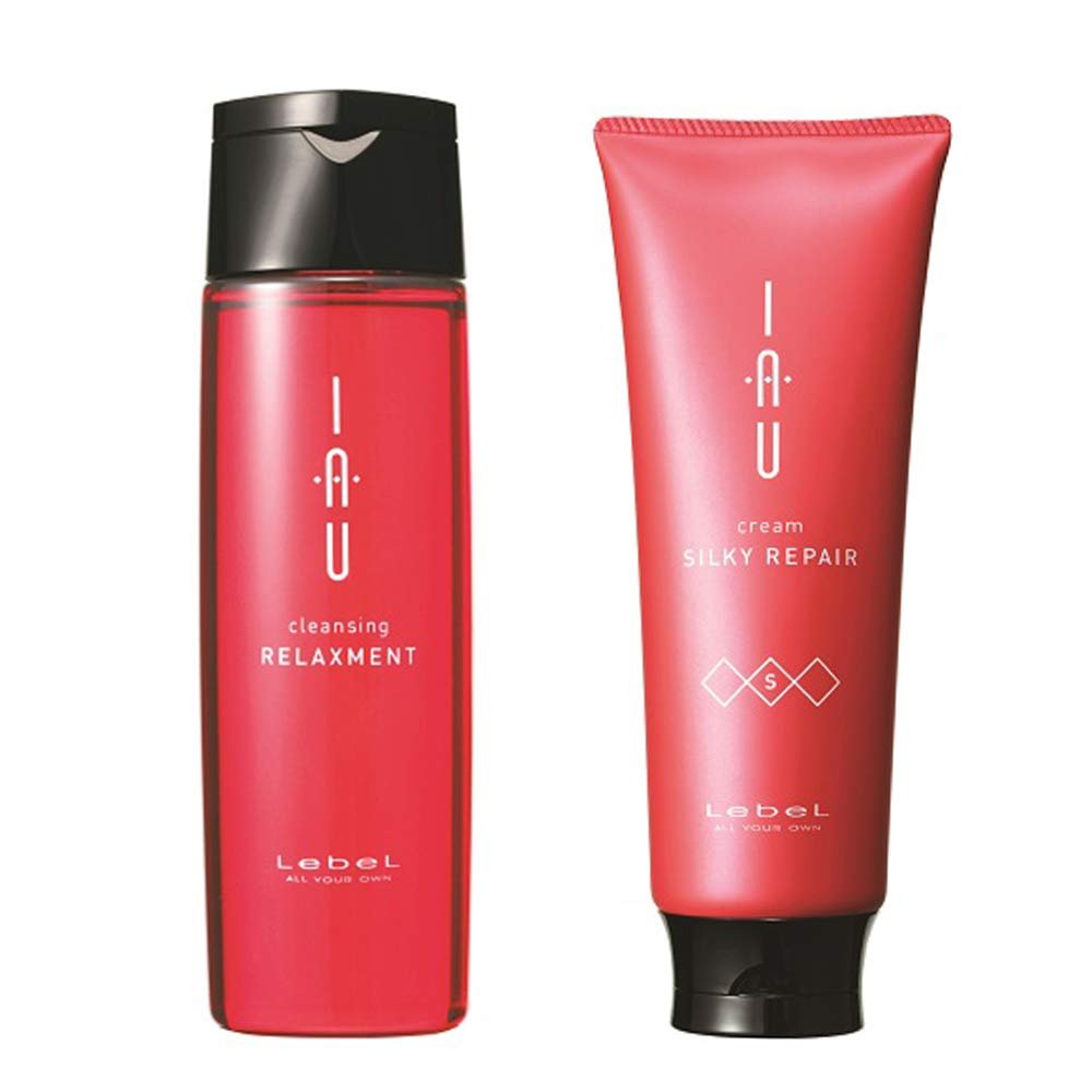 Lebel IAU Cleansing Relaxment Hair Shampoo 200ml & Lebel IAU Silky Repair Hair Treatment 200ml Set