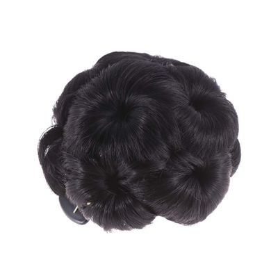 1pc Real Hair Wigs Hair Donut Updo Ponytail Hair Bun Chignon Synthetic Wavy Bun Hair Barrettes for Women Hair Bun Extensions Barrettes for Girls Hair Bun Clip Comb Matte Bride