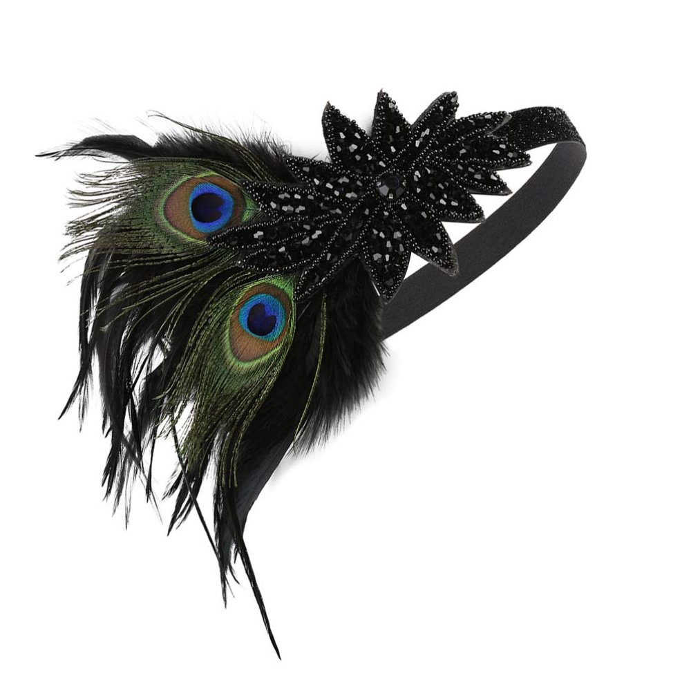 1920s Flapper Headband Roaring 20s Womens Vintage Headpiece Hairband Costume Accessories
